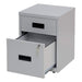 Realspace Pedestal with 2 Lockable Drawers Metal 400 x 400 x 510mm Grey