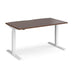 Elev8 Rectangular Sit Stand Single Desk with Walnut Melamine Top and White Frame 2 Legs Touch 1400 x 800 x 675 - 1300 mm