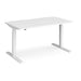 Elev8 Rectangular Sit Stand Single Desk with White Melamine Top and White Frame 2 Legs Touch 1400 x 800 x 675 - 1300 mm