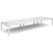 Dams International Rectangular Triple Back to Back Desk with White Melamine Top and White Frame 4 Legs Connex 4800 x 1600 x 725mm