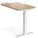 Elev8² Sit Stand Return Desk with Beech Coloured Melamine Top and White Frame 1 Leg Touch 1600 x 800 x 675 - 1300 mm