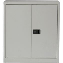 Bisley Regular Door Cupboard Lockable with 1 Shelf Steel E402A01av4 914 x 400 x 1000mm Goose Grey