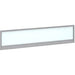 Dams International Desktop Glazed Screen Polar White Aluminium Silver Frame 1600 x 30 x 380mm