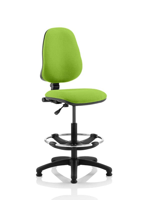 Dynamic Permanent Contact Backrest Task Operator Chair Without Arms Eclipse I Myrrh Green Seat High Back and Hi Rise Draughtsman Kit