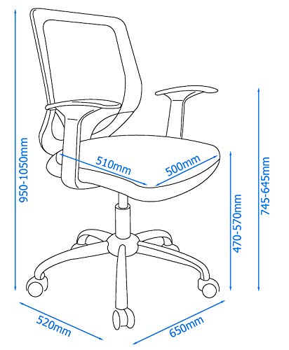 Alphason Office Chair Atlanta Black, Purple 570-470 x 500 mm