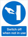 Mandatory Sign Switch Off Plastic 30 x 20 cm