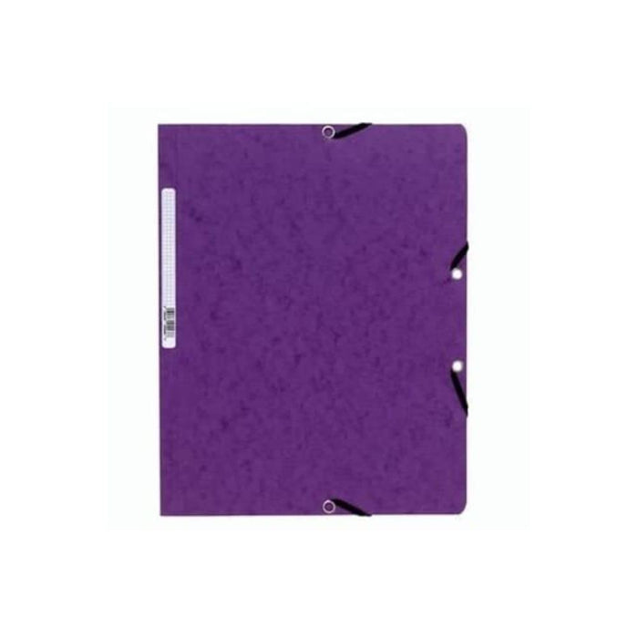 Exacompta Elasticated Folder 5568E Purple Molted Pressboard 24 x 32 cm Pack of 25