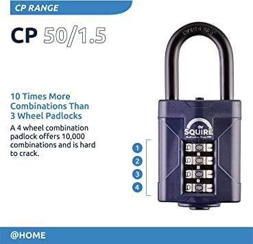 SQUIRE Combination Padlock CP50/1.5 Hardened Steel