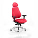 Dynamic Synchro Tilt Posture Chair Height Adjustable Arms Chiro Plus Ultimate Black Back, Tabasco Red Seat With Headrest High Back