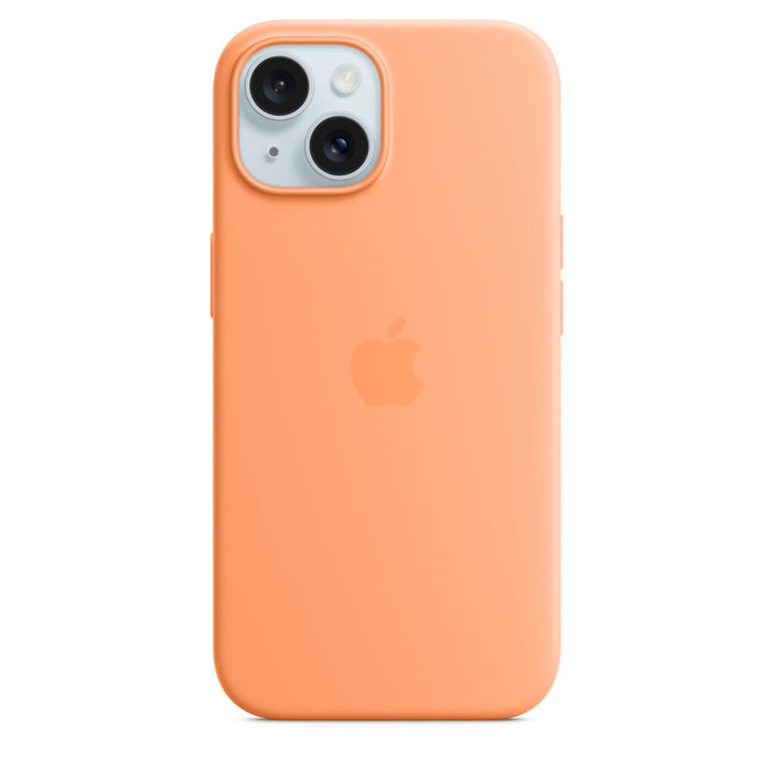 Apple - Back cover for mobile phone - MagSafe compatibility - silicone - orange sorbet - for iPhone 15