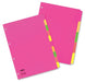 Concord Neon Blank Dividers A4 Assorted Multicolour 10 Part Manilla 11 Holes