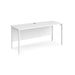 Rectangular Straight Desk White Wood H-Frame Legs White Maestro 25 1600 x 600 x 725mm