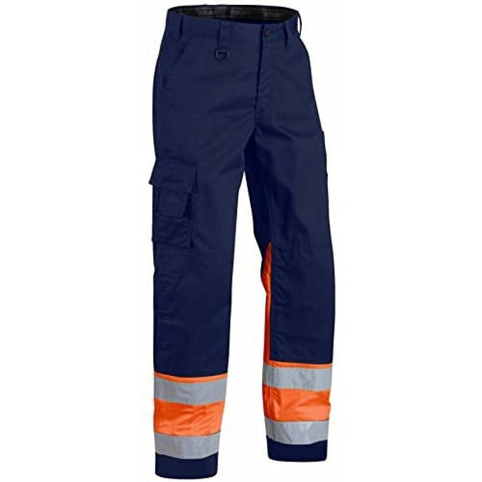 BLÅKLÄDER Trousers 15641811 Cotton, PL (Polyester) Navy Blue, Orange Size 41S