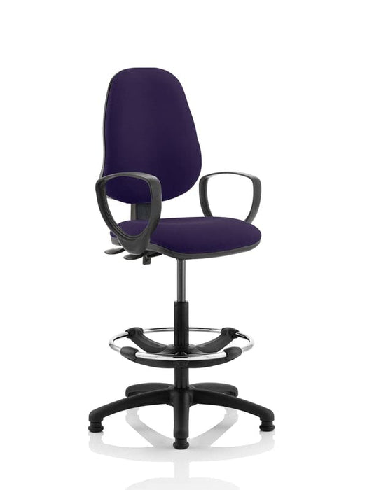 Dynamic Permanent Contact Backrest Task Operator Chair Loop Arms Eclipse II Tansy purple Seat Without Headrest High Back