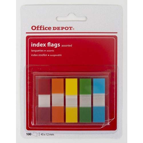 Office Depot Index Flags 12 x 45 mm Assorted 20 x 5 Pack