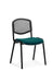 Dynamic Stacking Chair ISO Black Frame Mesh Back Maringa Teal Fabric Seat Pack of 4 Without Arms