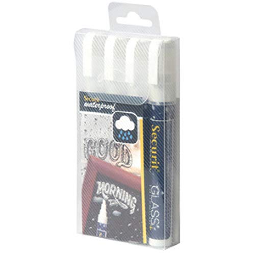 Securit Waterproof Chalk Mkr Wht Pk4