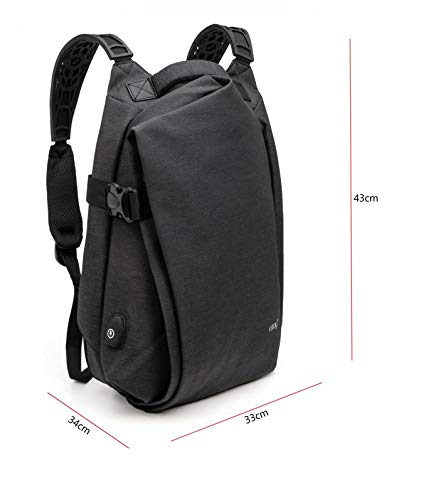 Falcon Laptop Backpack is0211 15.6 Inch Polyester Grey, Orange 33 x 34 x 43 cm