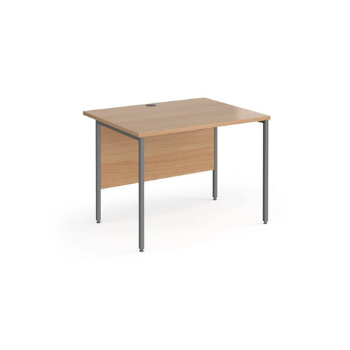 Rectangular Straight Desk with Beech Coloured MFC Top and Silver H-Frame Legs Contract 25 1800 x 800 x 725mm