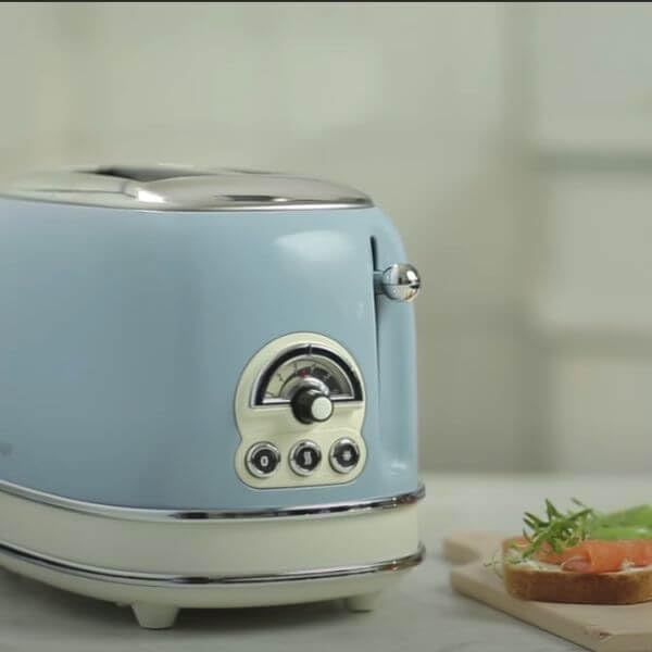 Ariete Toaster 2 Slices Stainless Steel Vintage 810W Blue