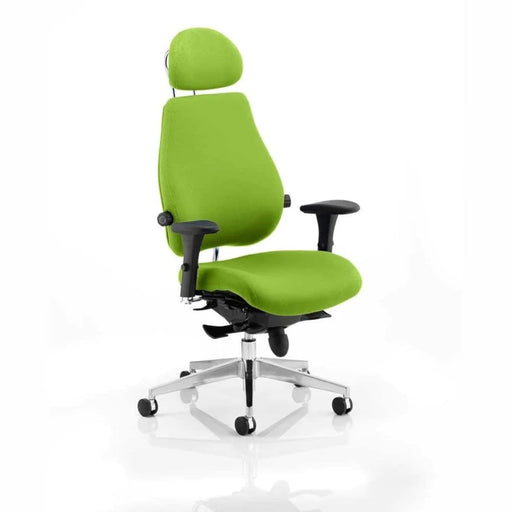 Dynamic Synchro Tilt Posture Chair Multi-Functional Arms Chiro Plus Ultimate Myrrh Green With Adjustable Headrest High Back