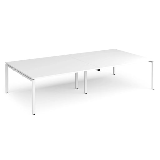 Dams International Rectangular Boardroom Table with White MFC & Aluminium Top and White Frame EBT3216-WH-WH 3200 x 1600 x 725 mm