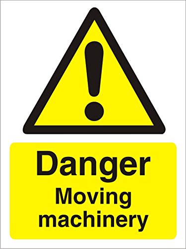 Warning Sign Moving Machinery Plastic 20 x 15 cm