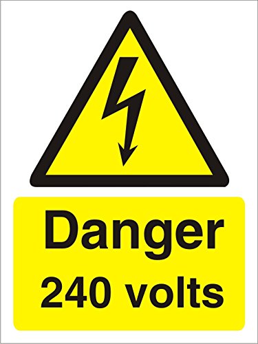 Warning Sign 245 Volts Plastic 40 x 30 cm