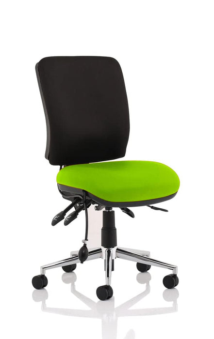 Dynamic Independent Seat & Back Task Operator Chair Without Arms Chiro Black Back, Myrrh Green Seat Without Headrest Medium Back