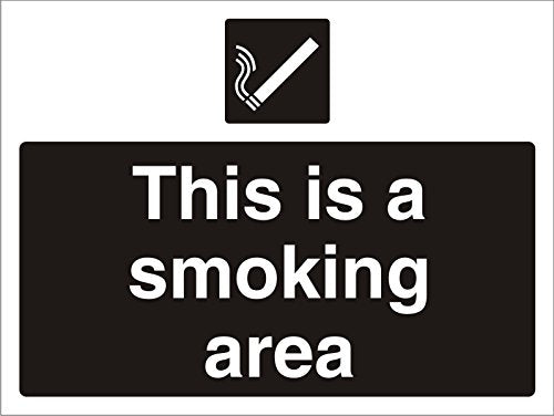 Mandatory Sign Smoking Area Fluted Board 45 x 60 cm