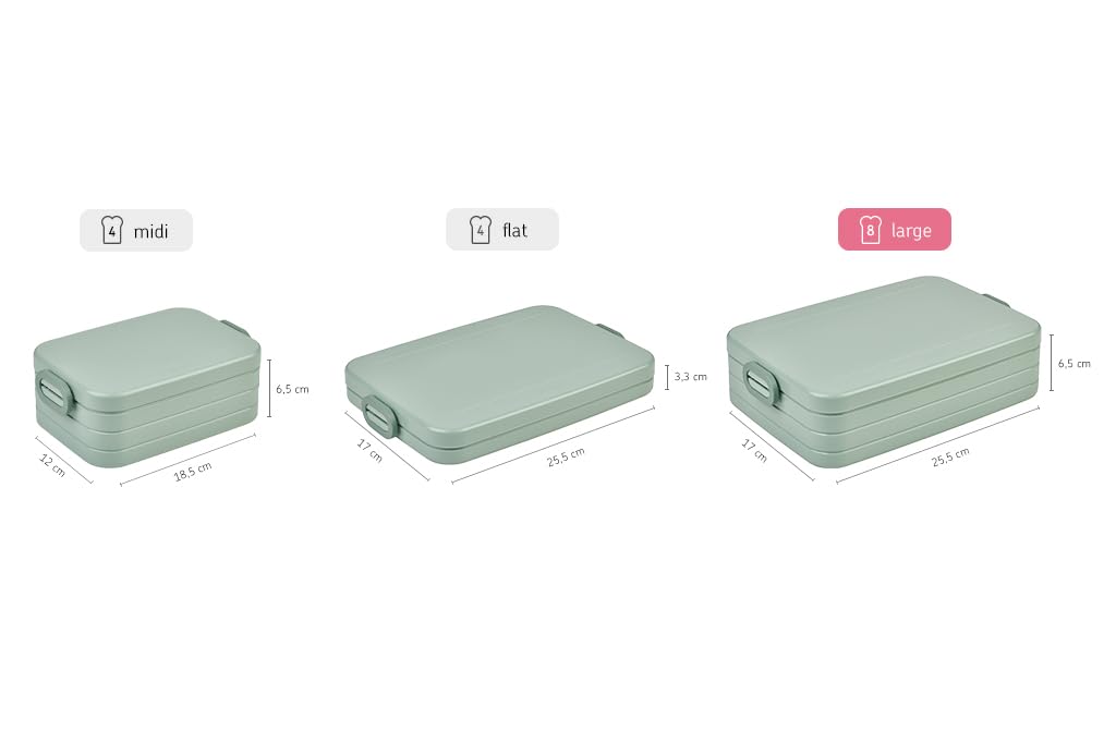 Mepal Lunch Box Acrylonitrile butadiene styrene 1.5L Large 65mm Take a Break Green, Nordic Green