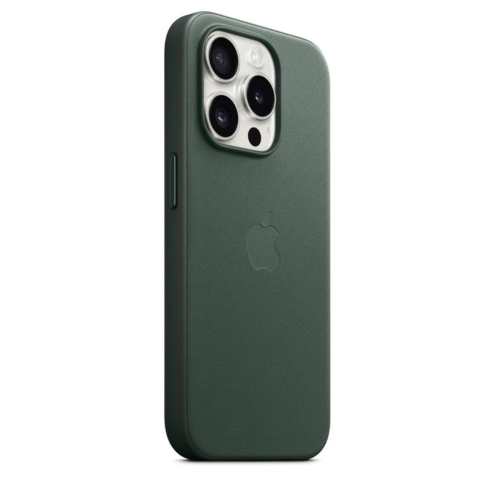 Apple - Back cover for mobile phone - MagSafe compatibility - microtwill, FineWoven - evergreen - for iPhone 15 Pro