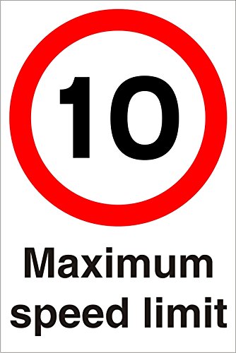 Road Sign 10 Mph Plastic 60 x 40 cm