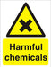 Warning Sign Harmful Chemicals Vinyl 20 x 15 cm