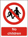 Prohibition Sign No Children Vinyl 20 x 15 cm