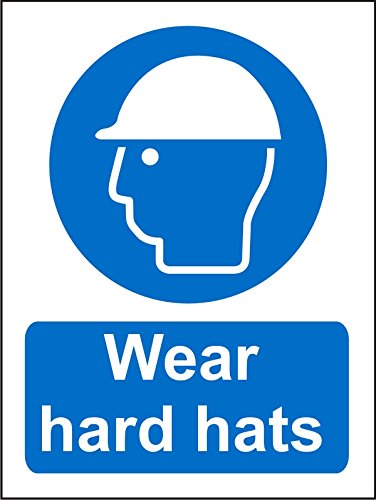 Mandatory Sign Wear Hard Hats Plastic 30 x 20 cm