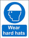 Mandatory Sign Wear Hard Hats Plastic 30 x 20 cm