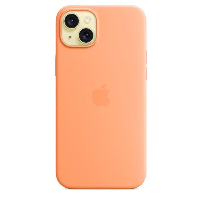 Apple - Back cover for mobile phone - MagSafe compatibility - silicone - orange sorbet - for iPhone 15 Plus