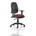 Dynamic Permanent Contact Backrest Task Operator Chair Height Adjustable Arms Eclipse I Black Back, Ginseng Chilli Seat Without Headrest High Back