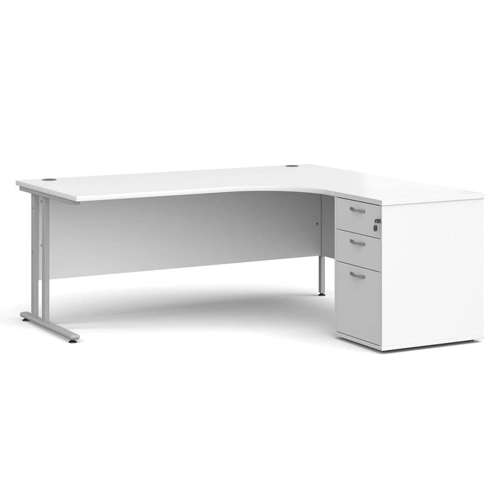 Dams International Desk with Pedestal EBS18RWH 1,800 x 1,626 x 725 mm