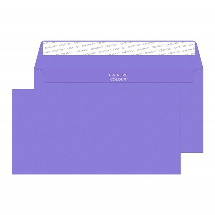 Creative Coloured Envelope DL+ 229 (W) x 114 (H) mm Adhesive Strip Purple 120 gsm Pack of 500