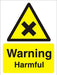 Warning Sign Harmful Plastic 40 x 30 cm