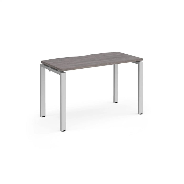 Rectangular Single Desk White Wood Straight Legs Silver Adapt II 1400 x 600 x 725mm