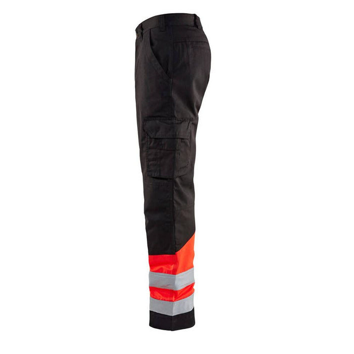 BLÅKLÄDER Trousers 15641811 Cotton, PL (Polyester) Black, Red Size 38R