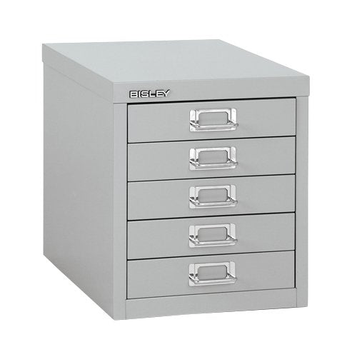 Bisley MultiDrawer Steel Desktop Drawers 5 Drawers No 279 x 380 x 325 mm Silver