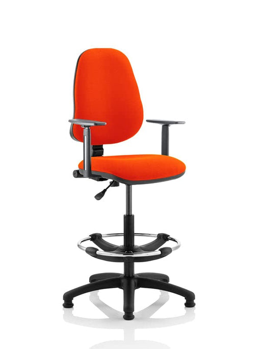 Dynamic Permanent Contact Backrest Task Operator Chair Height Adjustable Arms Eclipse I Tabasco Red Seat High Back