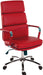 Deco Retro Style Faux Leather Executive Office Chair Red - 1097RD