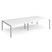 Dams International Rectangular Boardroom Table with White MFC & Aluminium Top and Silver Frame EBT3216-S-WH 3200 x 1600 x 725 mm