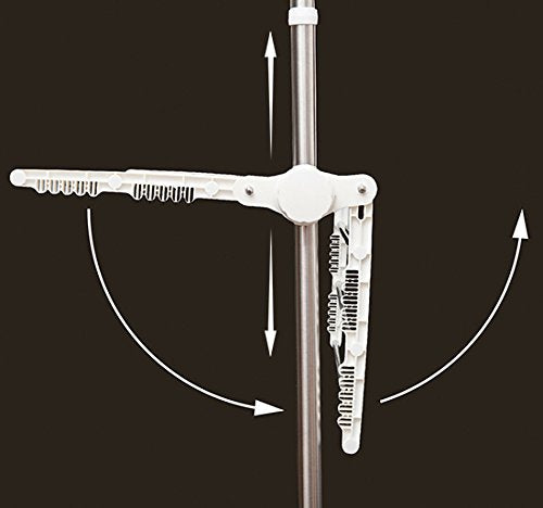 HOMCOM Folding Cloth Hanger 03-0063 ABS, Polypropylene, Stainless Steel Silver, White 550 mm x 1420 mm x 1720 mm