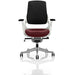 Dynamic Synchro Tilt Executive Chair Height Adjustable Arms Zure Black Back, Ginseng Chilli Seat, White Frame Without Headrest Medium Back